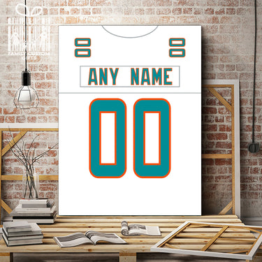 Miami Jersey Custom Canvas Print Wall Art for Boy Girl Men Women Football Personalized Canvas Art